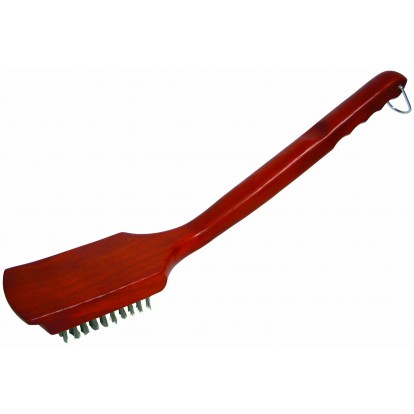 Grill Pro Deluxe 18" Hardwood Handle Stainless Steel Grill Brush