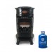 Provence Portable Real Flame Gas Heater - Gloss Black + 15kg Gas Bottle