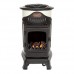 Provence Portable Real Flame Gas Heater - Cream and Black + 15kg Gas Bottle
