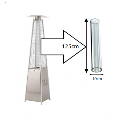 Flame Patio Heater Replacement Glass Tube for Pyramid Heaters (Tahiti, Athena, A-Z) 