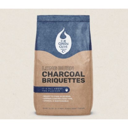 Green Olive Briquettes - Long Burn Charcoal Briquettes - 8kg